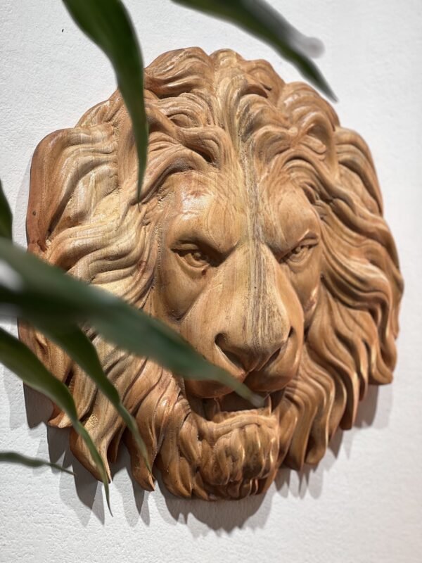 Lion Wood Sculpture - Image 5