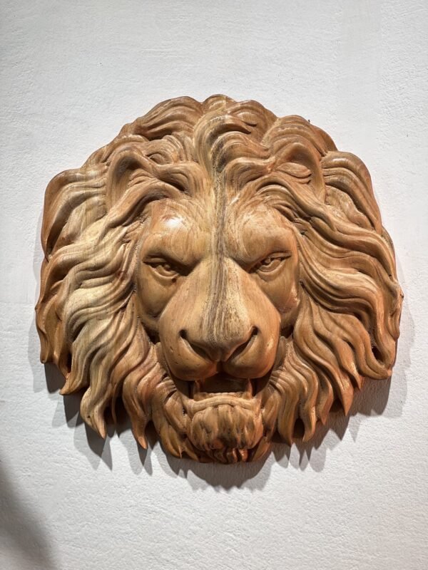 Lion Wood Sculpture