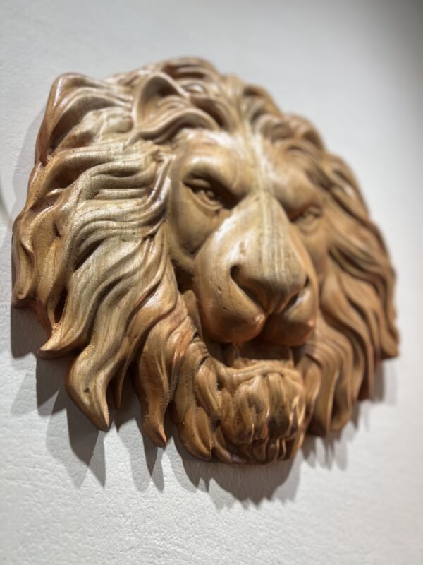 Lion Wood Sculpture - Image 2