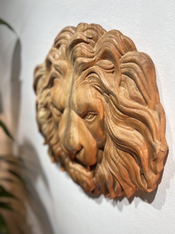 Lion Wood Sculpture - Image 3