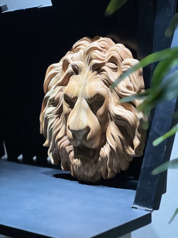 Lion Wood Sculpture - Image 10