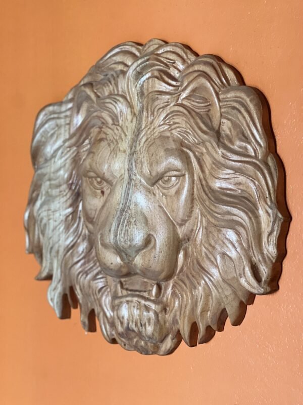 Lion Wood Sculpture - Image 9